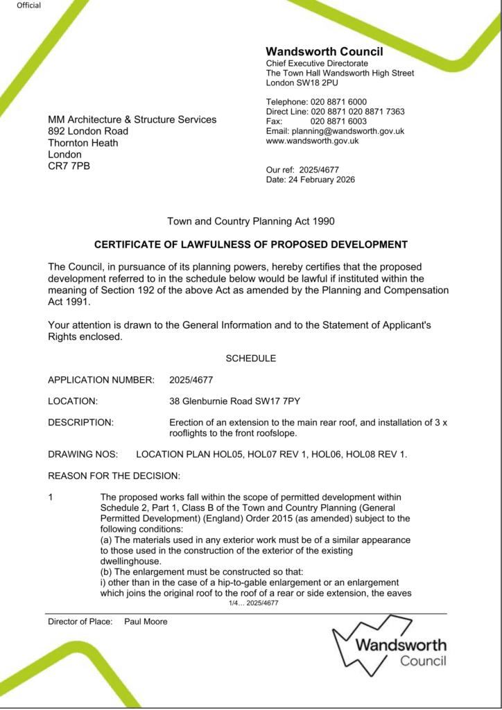 38 glen Certificate of Lawfulness Proposed_5582807