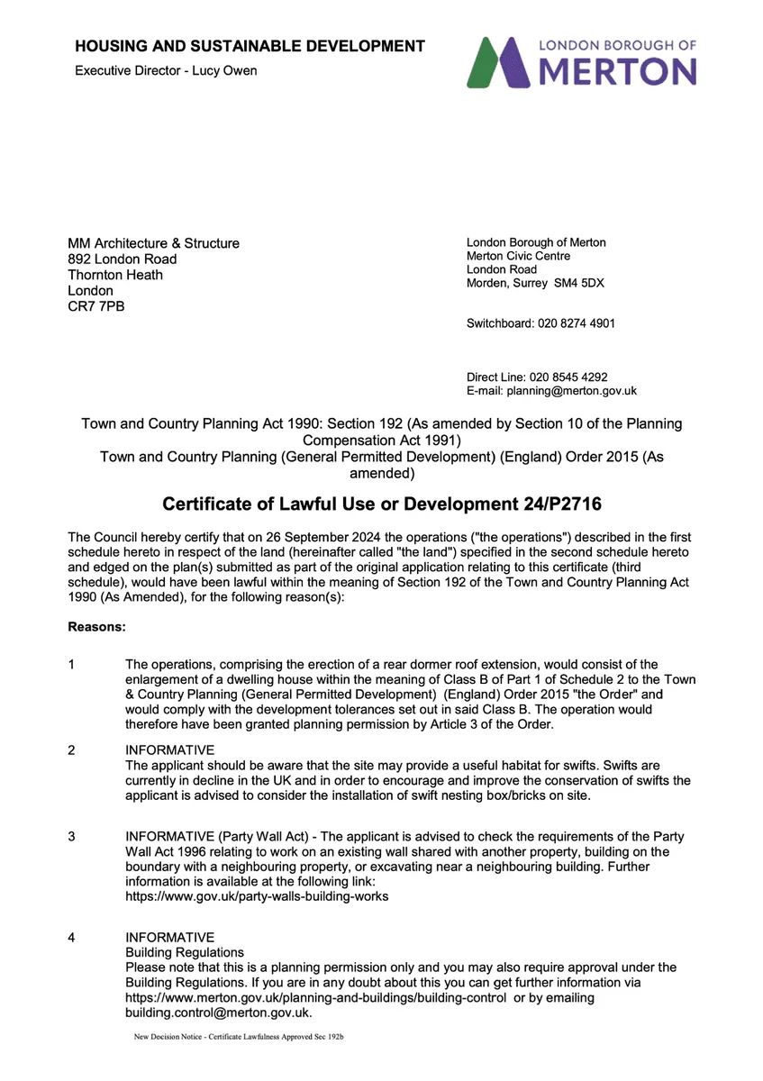 loft conversion approved