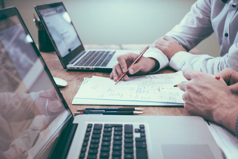 Planning consultant reviewing application documents