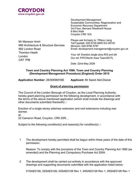 22 Cameron Granted Householder Ice approval