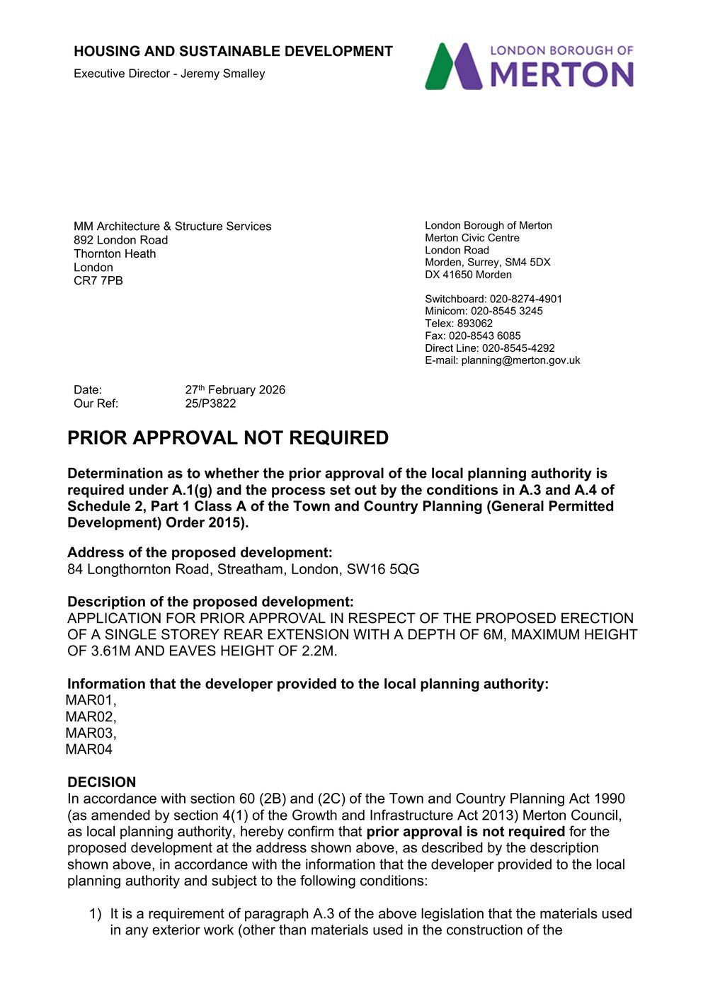 Prior Approval — Not Required