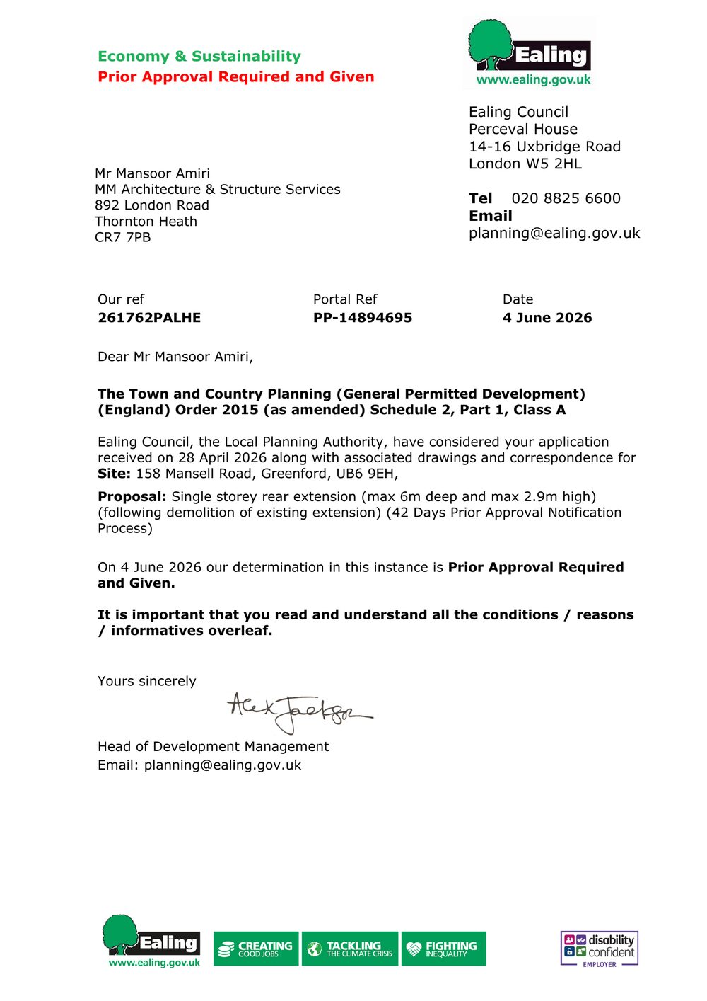 Prior Approval — Granted